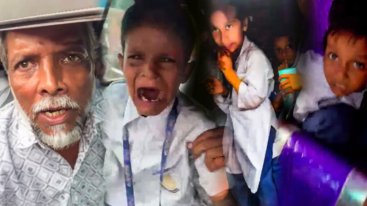 भिवंडी की सड़कों पर बच्चों का खतरनाक सफर. (Photo: Screengrab)
