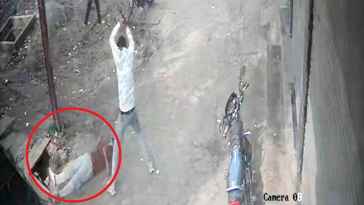 अंकित पटेल की हत्या का CCTV फुटेज.(Photo:Screengrab)