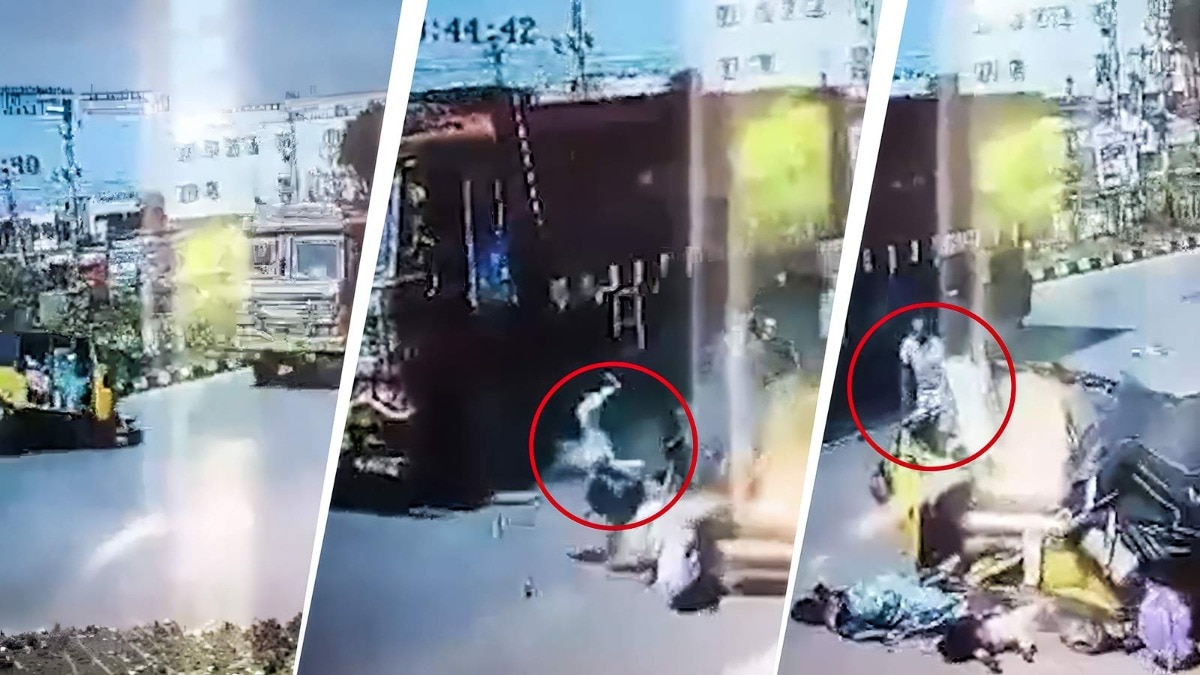 CCTV में दिखा सड़क हादसे का खौफनाक मंजर. (Photo: Screengrab)