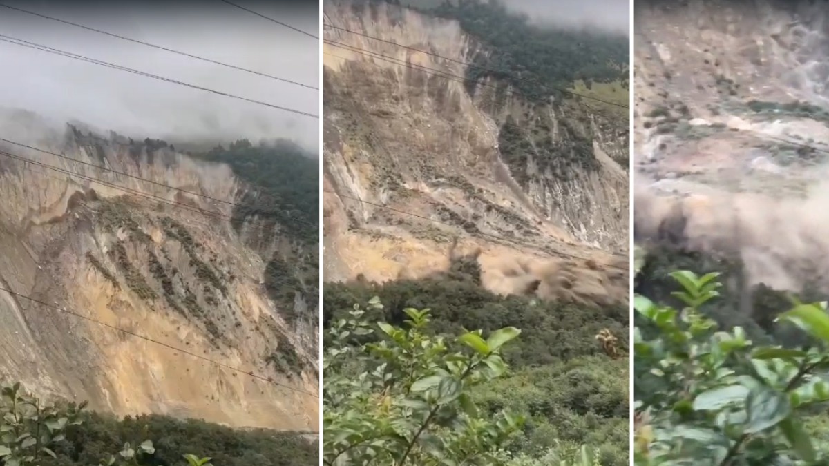 नेपाल के मुस्तांग में गिरा पहाड़ का बड़ा हिस्सा. (photo: ITG)