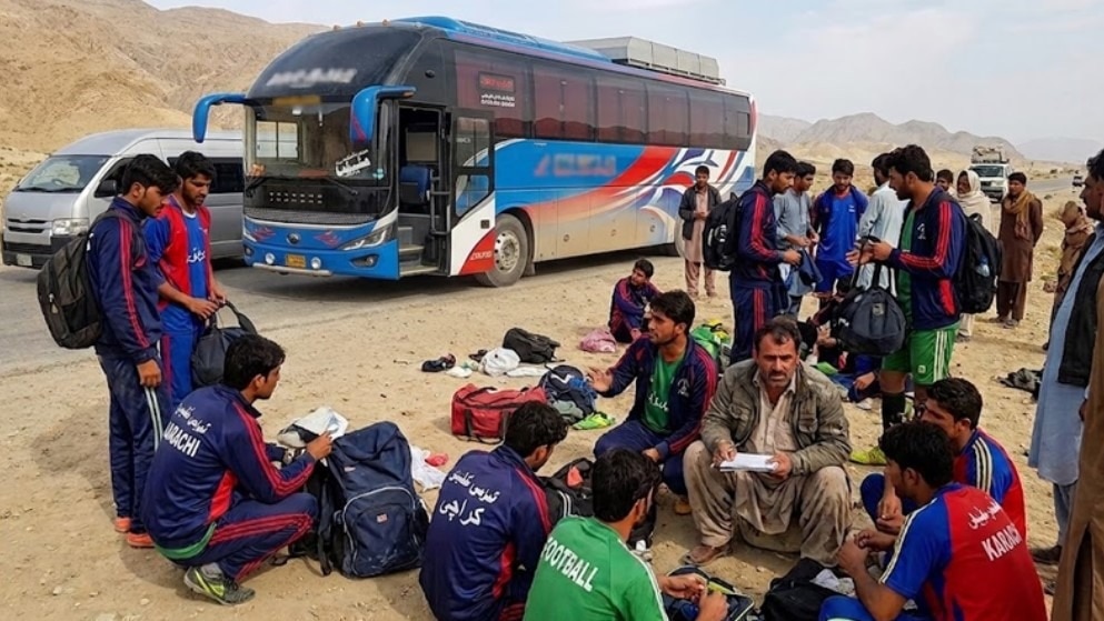 कराची से क्वेटा जा रही थी फुटबॉल टीम. (Photo @Baloch_Nojawan)