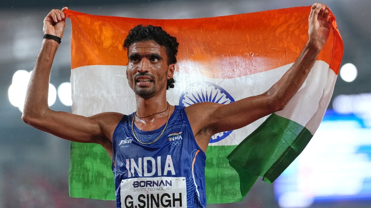 गुलवीर सिंह ने 2026 एशियन गेम्स में पुरुषों की 5000 मीटर रेस में ब्रॉन्ज मेडल जीता. (Photo, AP)