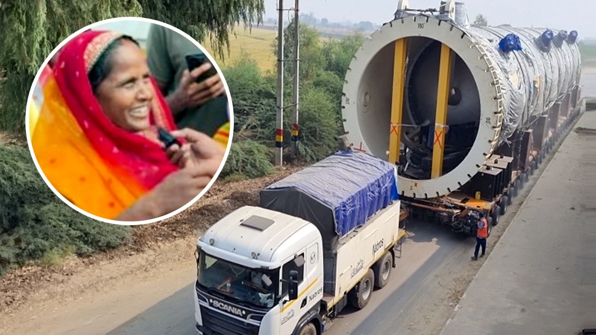 308 पहिए वाले ट्रक का लोगों में इतना क्रेज है कि उसे देखने दूर दूर से आ रहे हैं (Photo@Social Media)