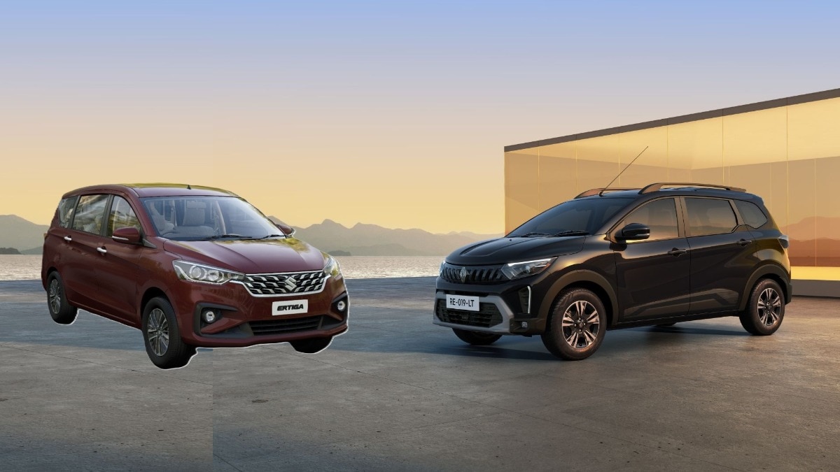 मारुति सुजुकी अर्टिका के मुकाबले ट्राइबर साइज में छोटी है. (Photo: Maruti Suzuki/ Renault) 
