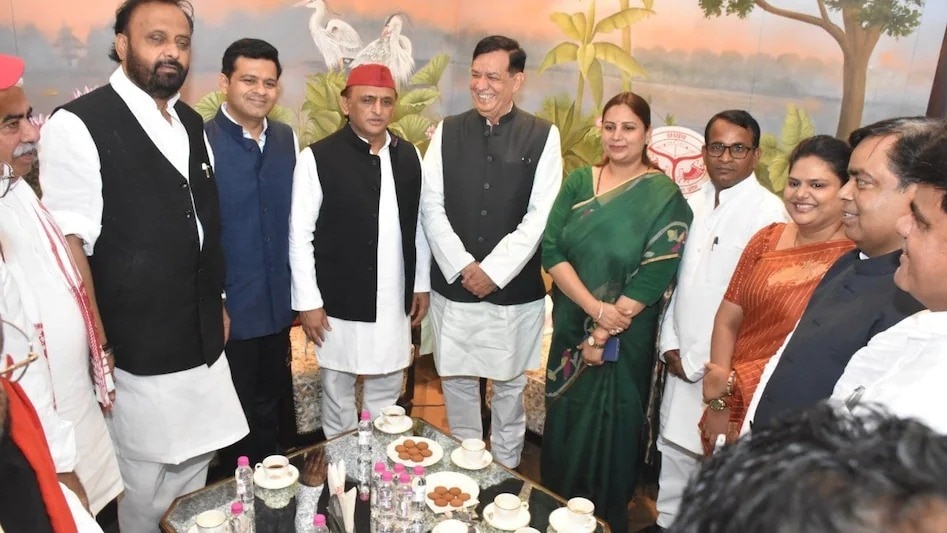 Rakesh Sachan and Akhilesh Yadav.