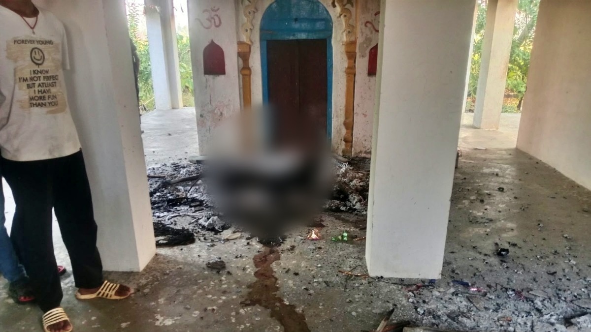 Partially burnt bodies found in the temple (Photo- ITG)