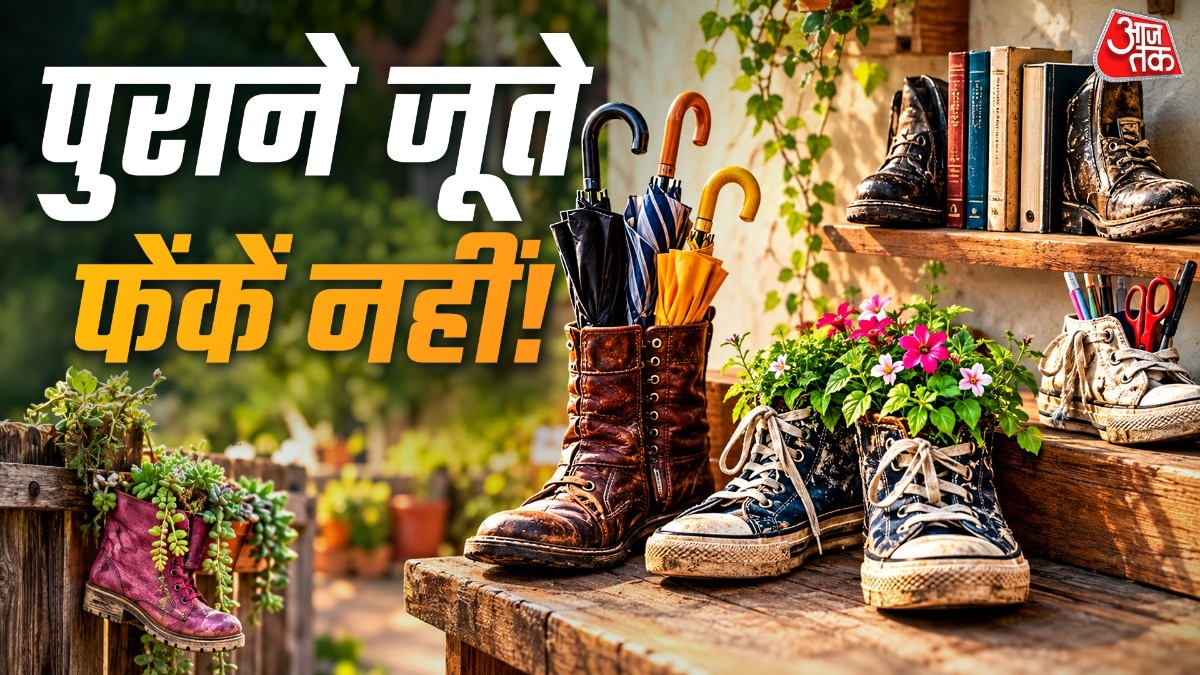 पुराने जूतों को साफ करके आप उनमें कुछ पौधे भी लगा सकते हैं. (Photo: ITG)