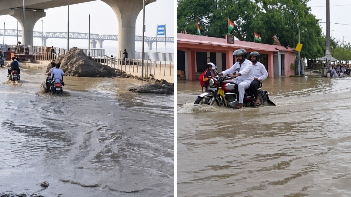पटना के शहरी इलाकों में भी पानी पहुंच चुका है (Photo-ITG)