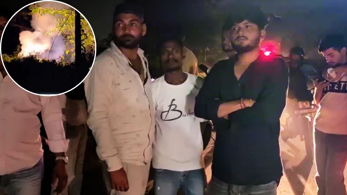 11 हजार वोल्ट का बिजली का तार गिरने से लगी थी आग. (Photo: Screengrab)