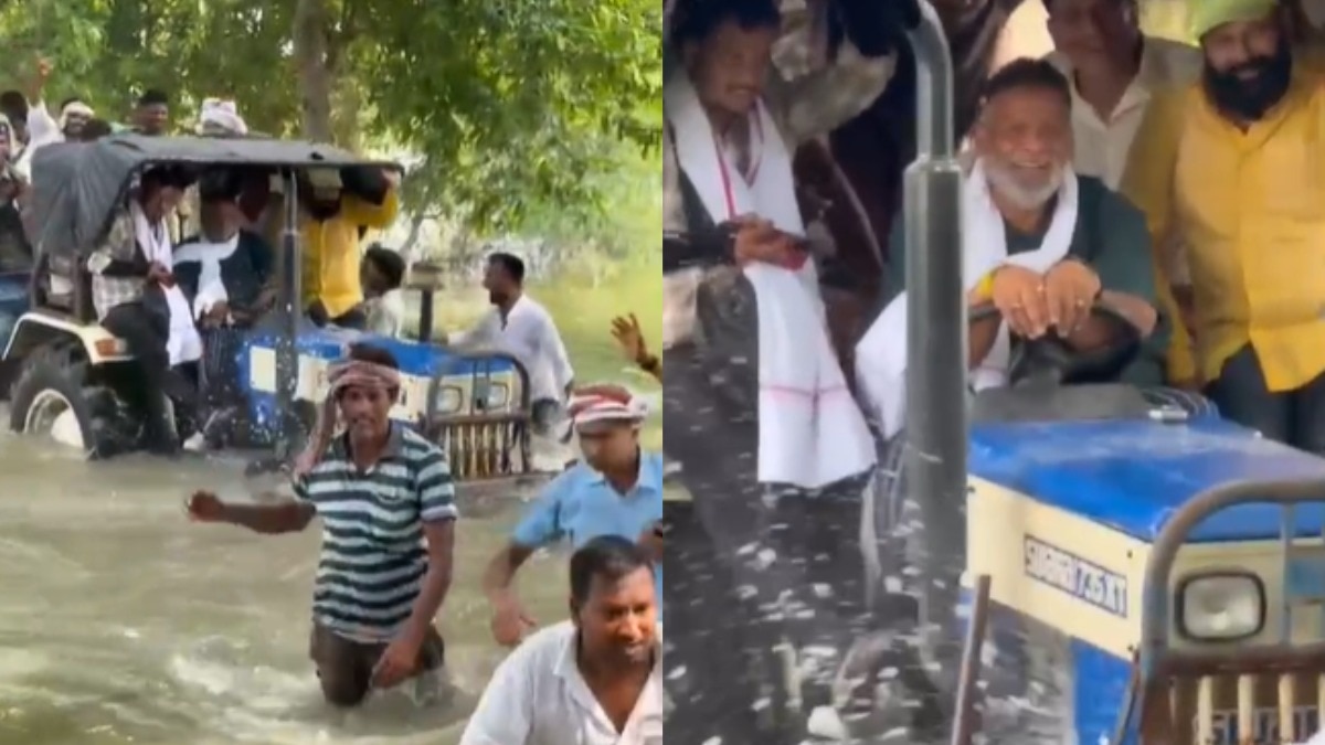 पप्पू यादव बने हैवी ड्राइवर! बाढ़ के पानी में ट्रैक्टर को पलटने से संभाला, VIDEO