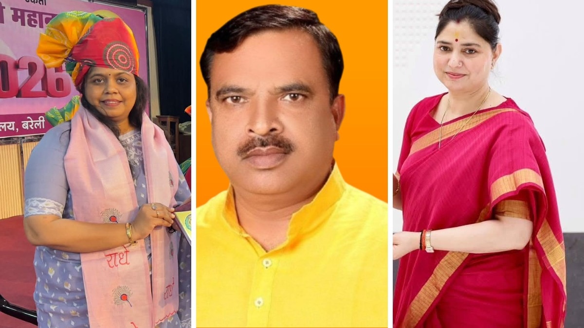 BJP के राज्यसभा उम्मीदवार श्रुति गंगवार, प्रकाश पाल और प्रियंका रावत  (Photo-ITG)