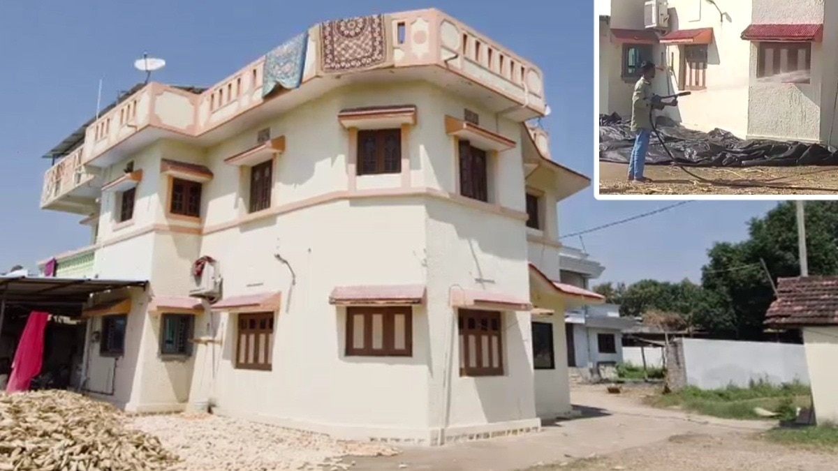 आपातकालीन फायर ब्रिगेड से विधायक के घर की धुलाई.(Photo:ITG)