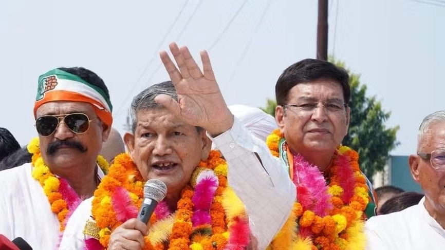 रामनगर पहुंचने पर हरीश रावत का भव्य स्वागत किया गया (Photo ITG)