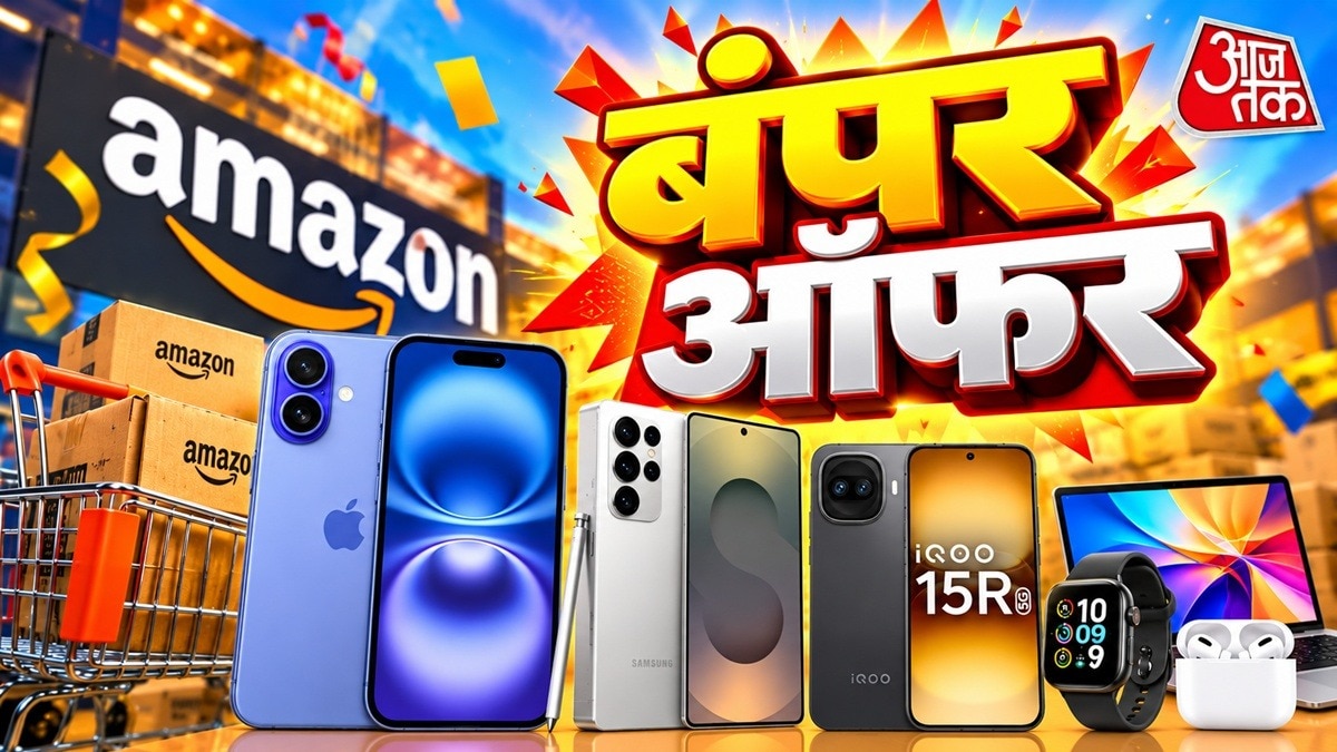 Amazon Sale के दौरान मोबाइल सस्ते दाम में मिलेंगे. (Photo: AI Generated)