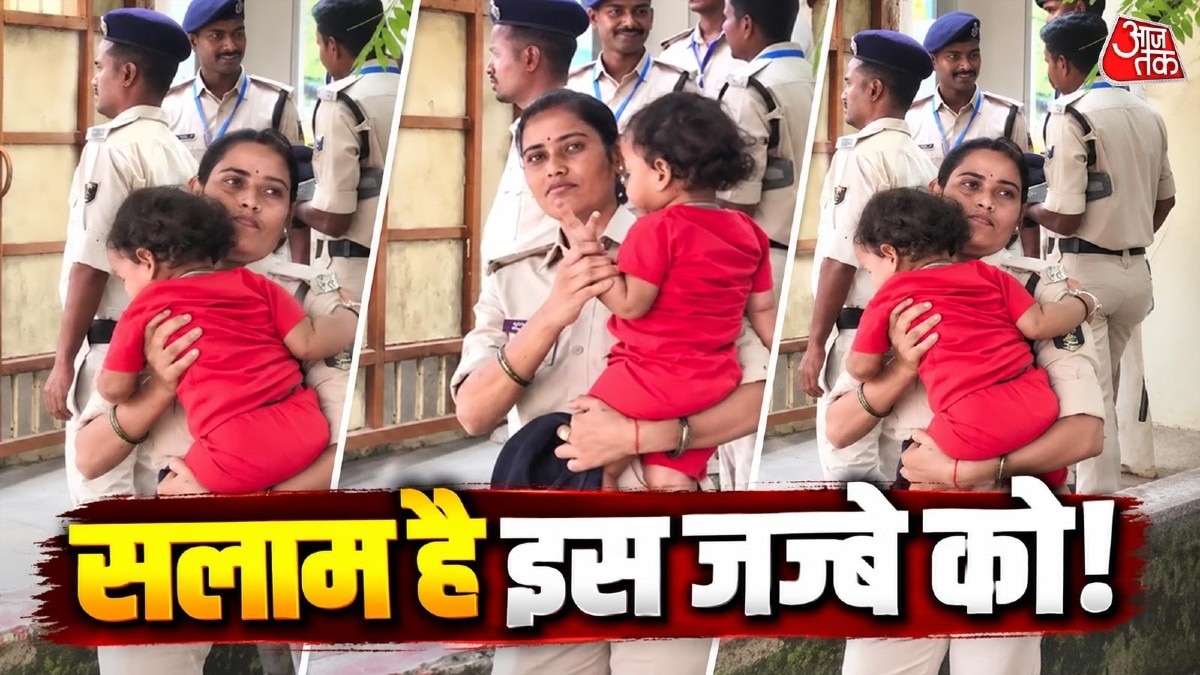 सासाराम से सामने आई महिला कांस्टेबल की इस तस्वीर ने जीता लाखों लोगों का दिल.(Photo:ITG)