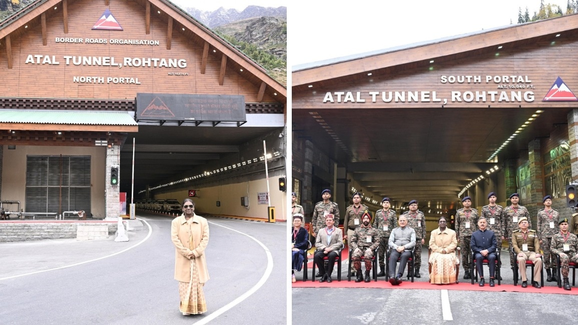 राष्ट्रपति द्रौपदी मुर्मु ने अटल टनल को भारत की तकनीकी ताकत और अडिग इरादों का प्रतीक बताया (Photo-ANI)