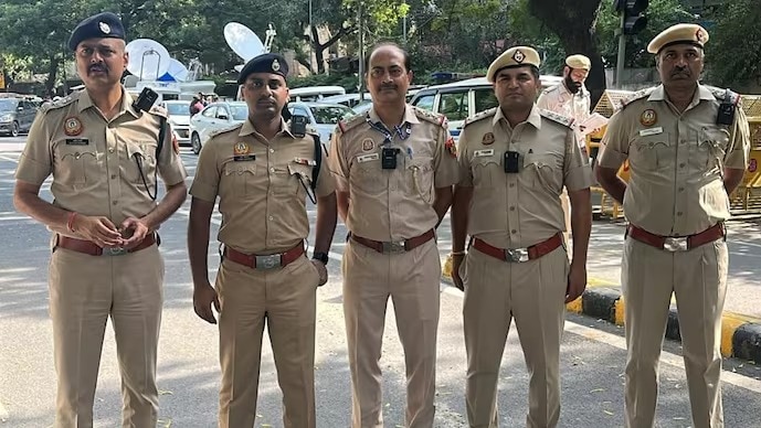 Delhi Police personnel are deployed with body cameras