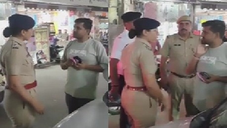 महिला सीओ और वकील. (Photo: Screengrabs)