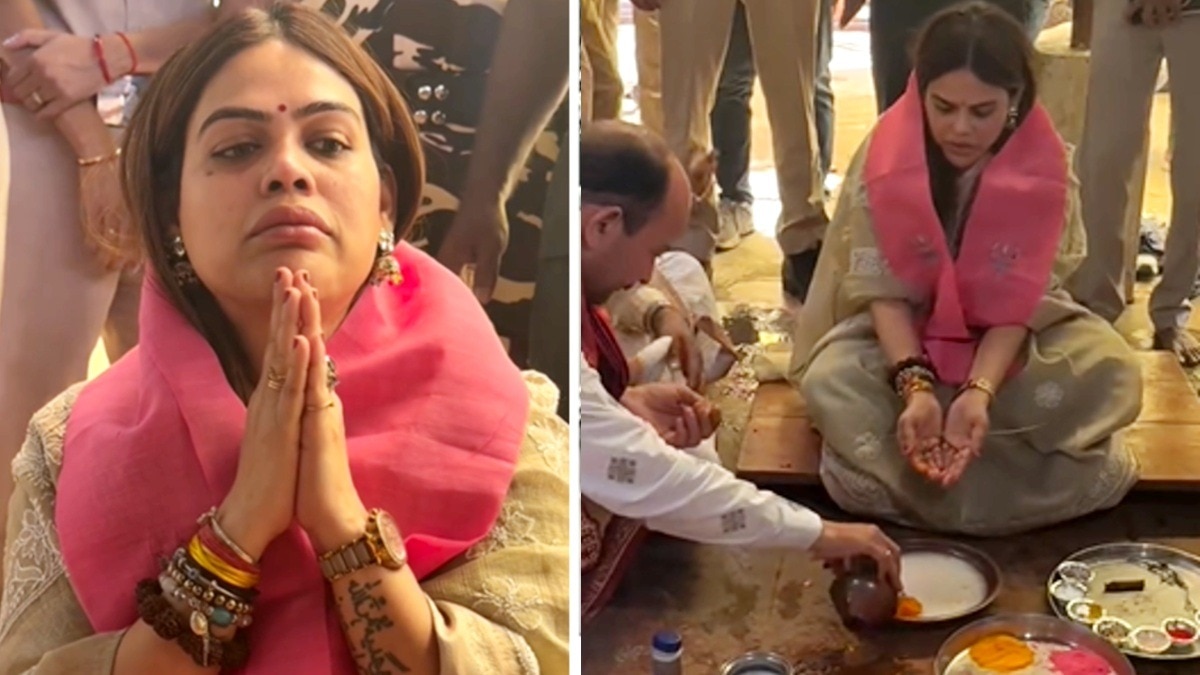 नाजिया इलाही खान ने उज्जैन के रामघाट पर किया पूर्वजों का पिंडदान.(Photo:ITG)