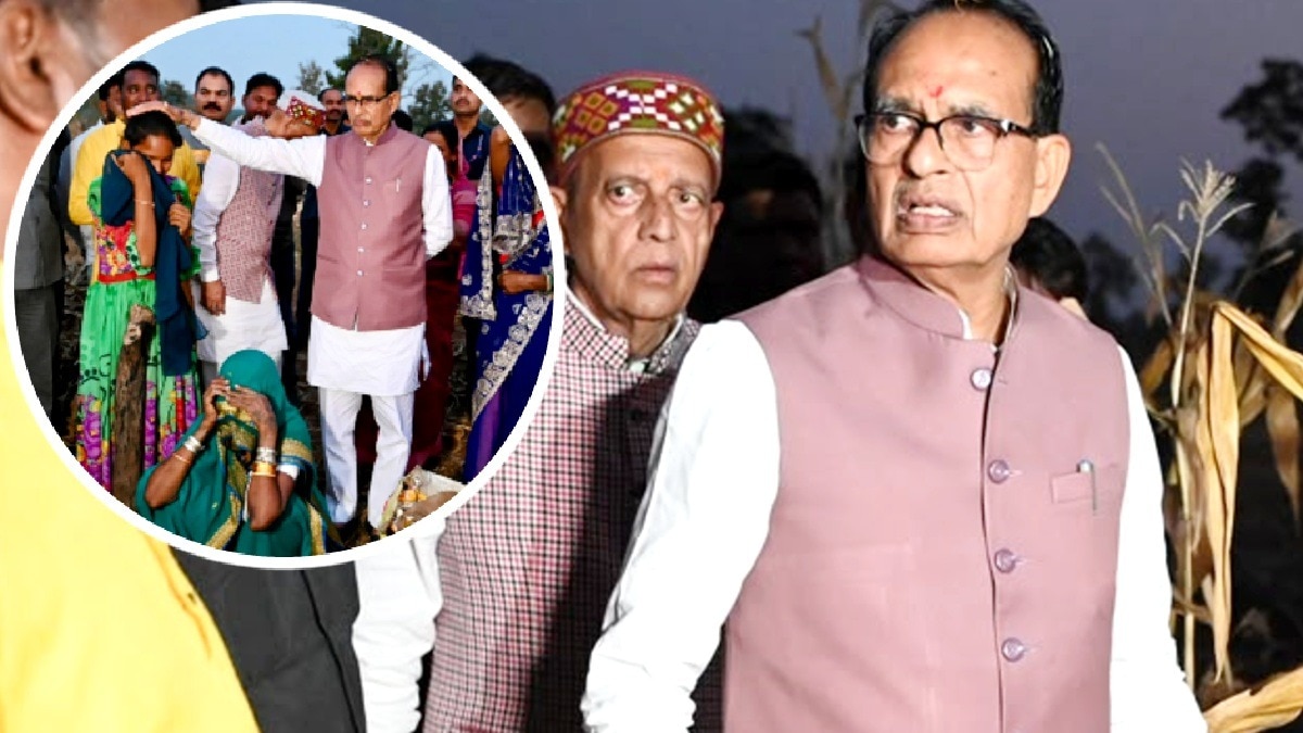 बुधनी विधानसभा के कोसमी गांव में धरने पर बैठे केंद्रीय कृषि मंत्री.(Photo:ITG)