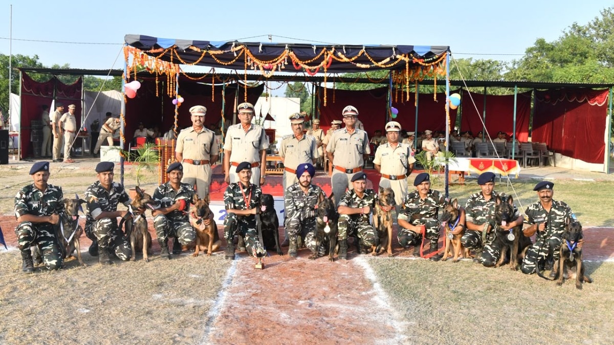 प्रतियोगिता के लिए आए सेना के डॉग. (Photo: ITG)