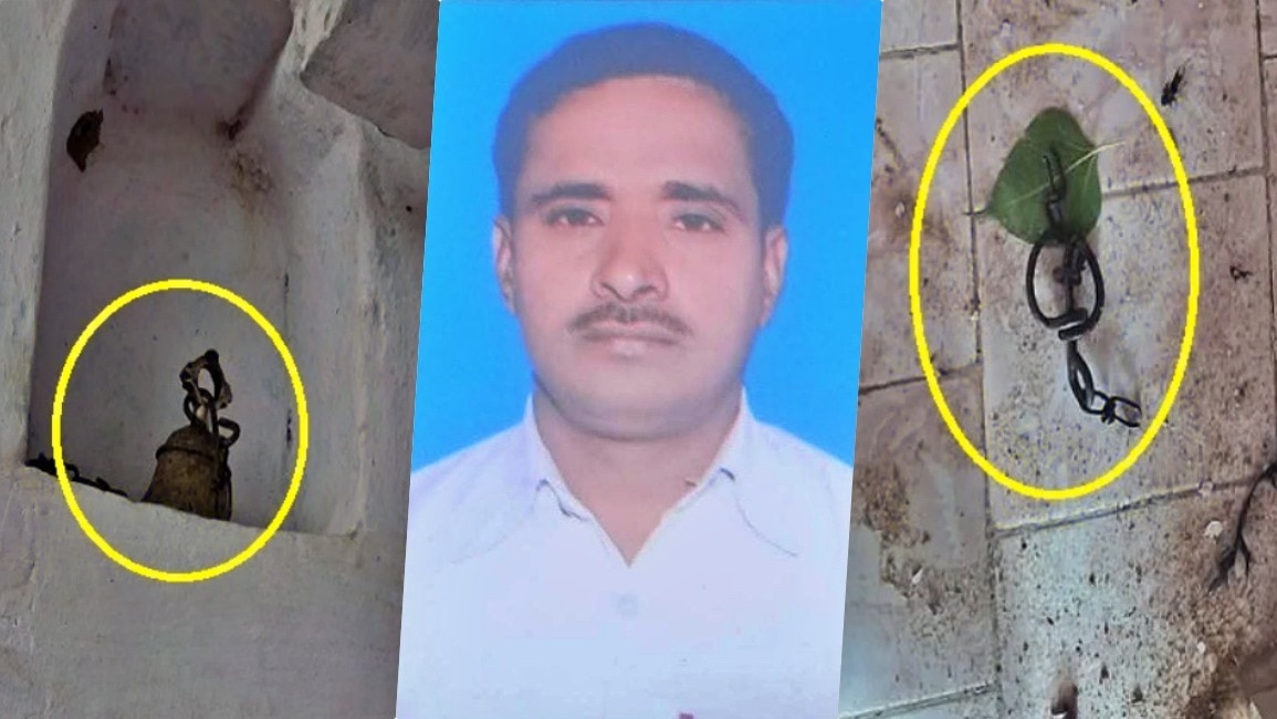 मंदिर गए महेश पर गिरी आकाशीय बिजली (Photo- Screengrab) 