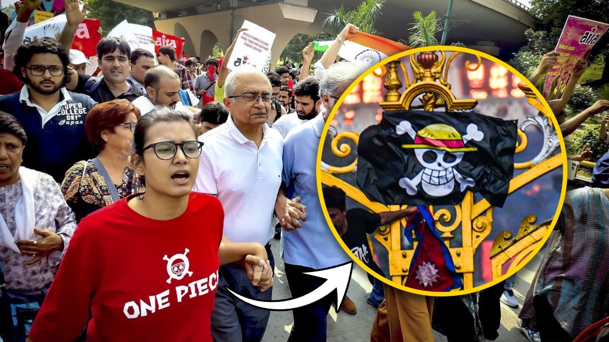 नेहा बोरा की ‘One Piece’ वाली टी-शर्ट ने लोगों का ध्यान खींचा है (Photo: PTI and Getty)