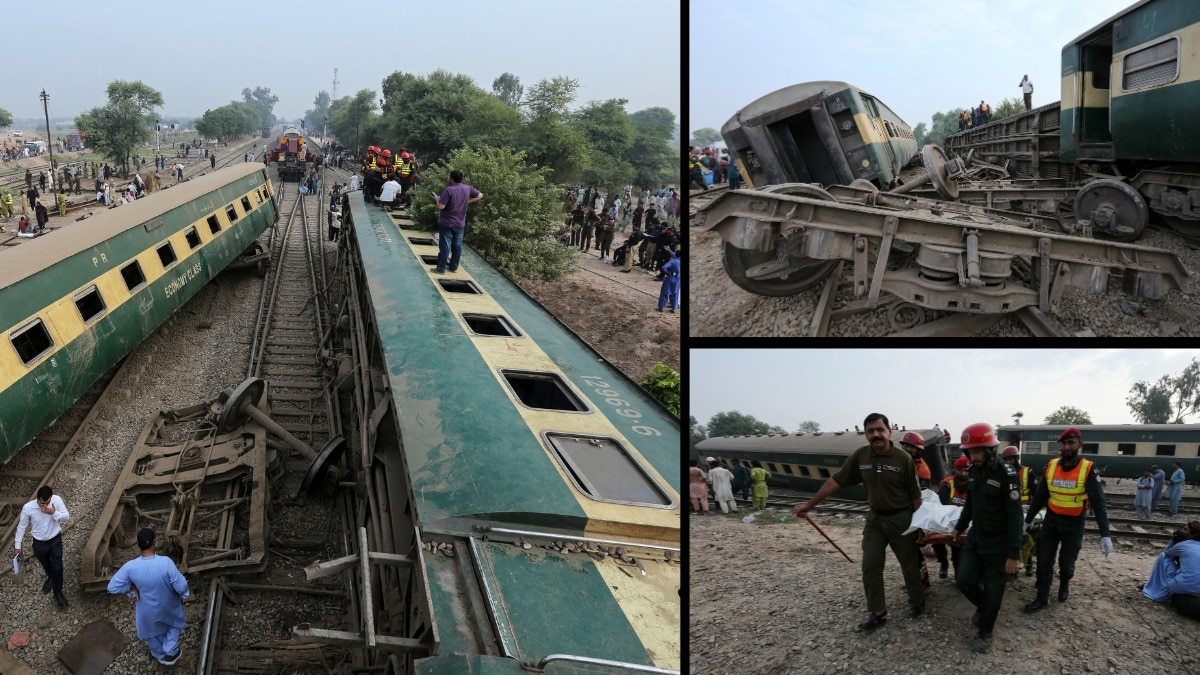 ये ट्रेन हादसा पाकिस्तान में मुल्तान के पास हुआ. (Photo- AFP)