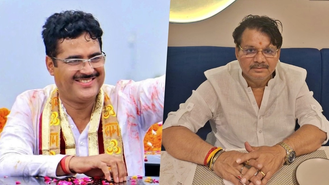 सपा से निष्कासित राकेश प्रताप सिंह और बीजेपी नेता चंद्र प्रकाश मटियारी (Photo- ITG)   