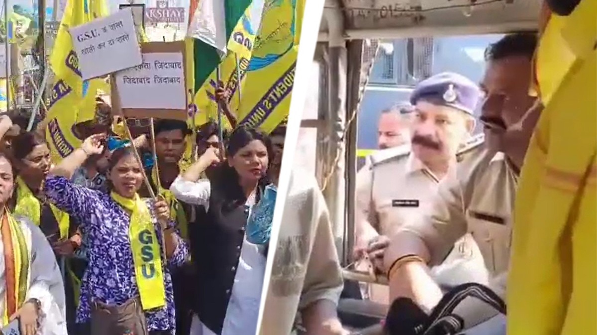 आदिवासी छात्रों से बदसलूकी के आरोप में थाना प्रभारी सस्पेंड. (Photo: Screengrab)