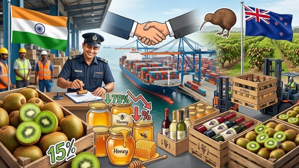 India-New Zealand FTA: शराब, कीवी समेत ये चीजें 20 अक्‍टूबर से हो जाएंगी सस्‍ती, नोटिफिकेशन जारी