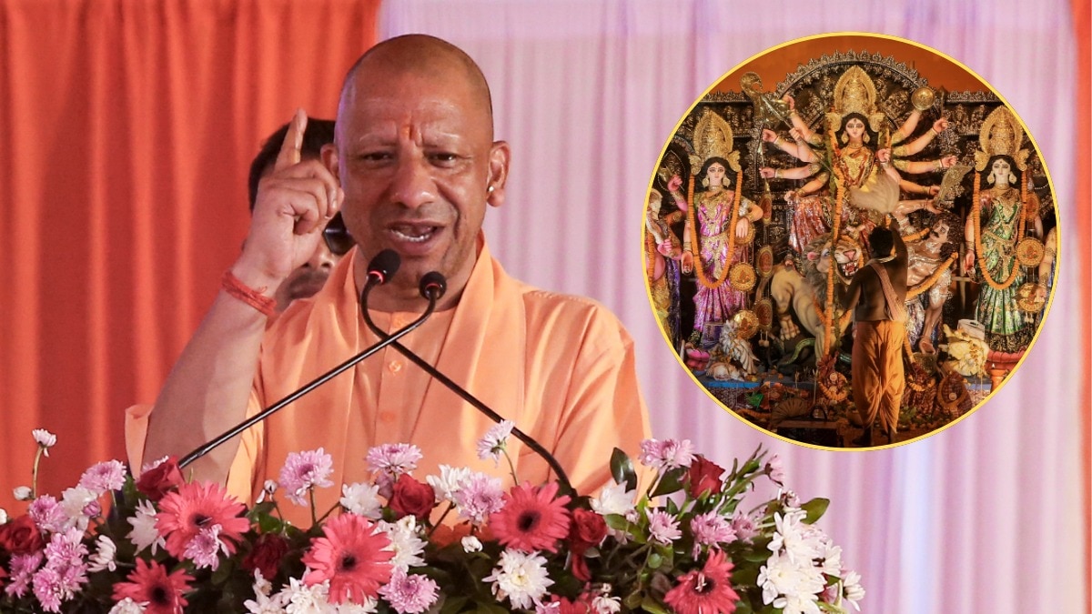 सीएम योगी ने दुर्गा पूजा पंडाल की एंट्री-एक्जिट सिक्योरिटी पर खास ध्यान देने के निर्देश दिए. (Photo- PTI)