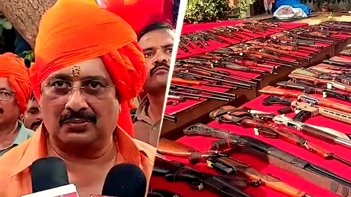 राजा भैया के हथियारों का जखीरा. (Photo: Screengrabs)
