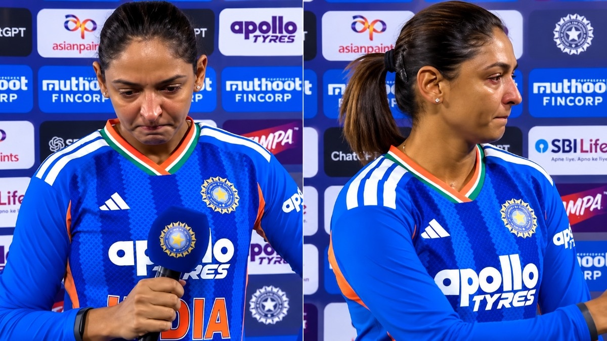 हरमनप्रीत कौर के छलके आंसू. (Photo: Screengrab/StarSports)