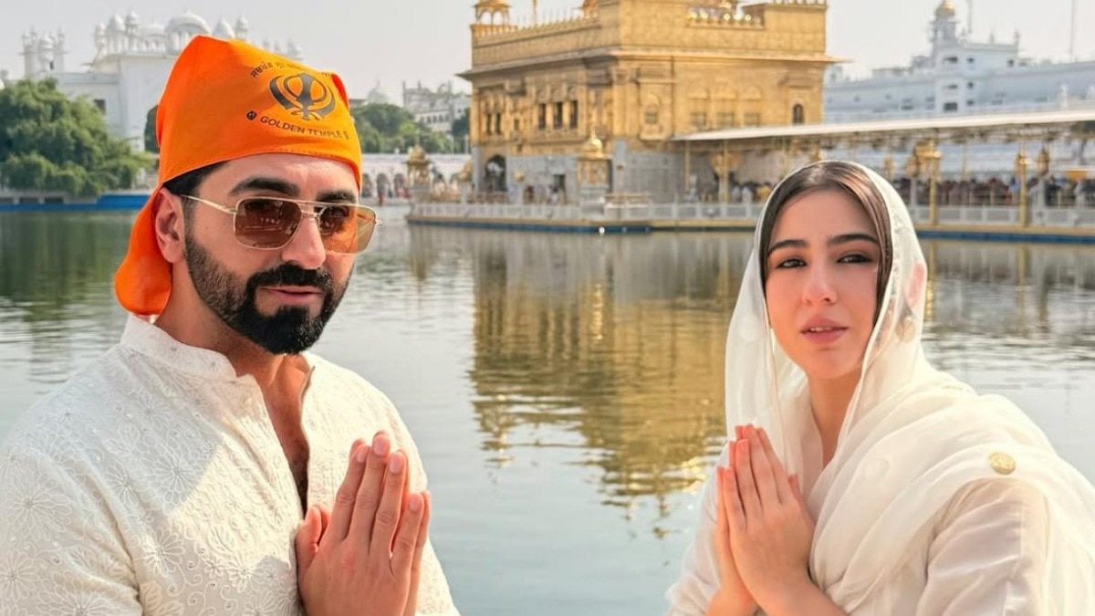वाहेगुरु के अरदास में लीन नजर आए सारा और आयुष्मान.(Photo-Instagram)
