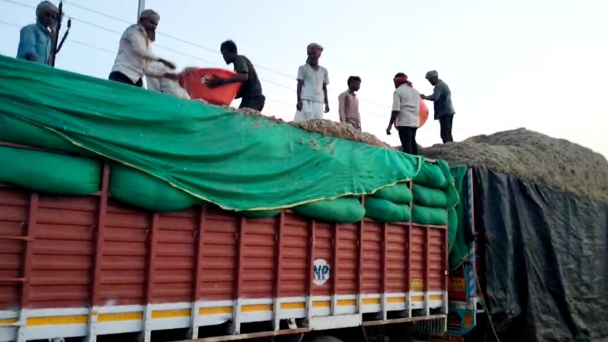 पुलिस ने चोरी का चारा ले जा रहे दो ट्रक किए जब्त.(Photo:ITG)