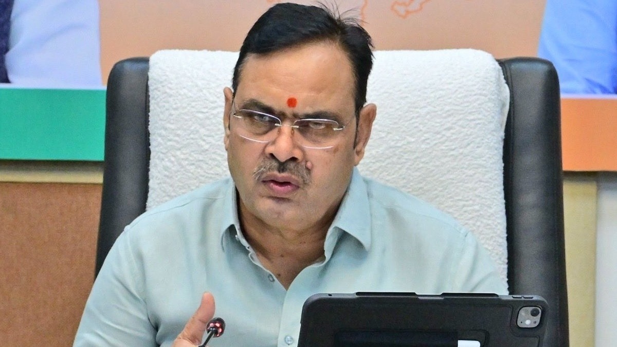 मीटिंग में ऑनलाइन जुड़े CM भजनलाल शर्मा.(Photo:ITG)