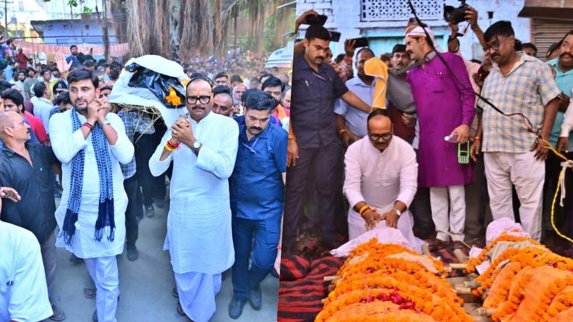 लखनऊ हत्याकांड: पीड़ित के घर पहुंचे डिप्टी सीएम ब्रजेश पाठक (Photo- ITG)  