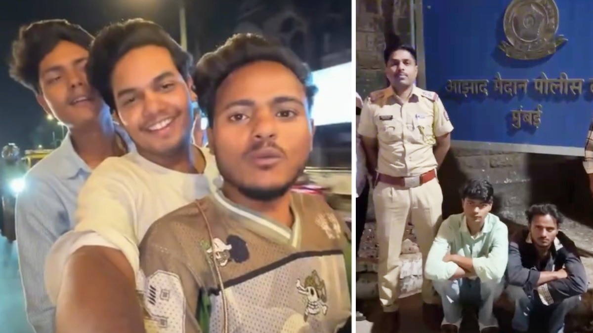 मुंबई में ट्रैफिक नियम तोड़ने वाले दो युवक गिरफ्तार.(Photo:Screengrab)