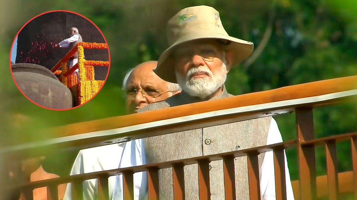 एकता नगर में PM मोदी ने रेनफॉरेस्ट और वामन वृक्ष वाटिका का दौरा किया. (Photo: PTI)