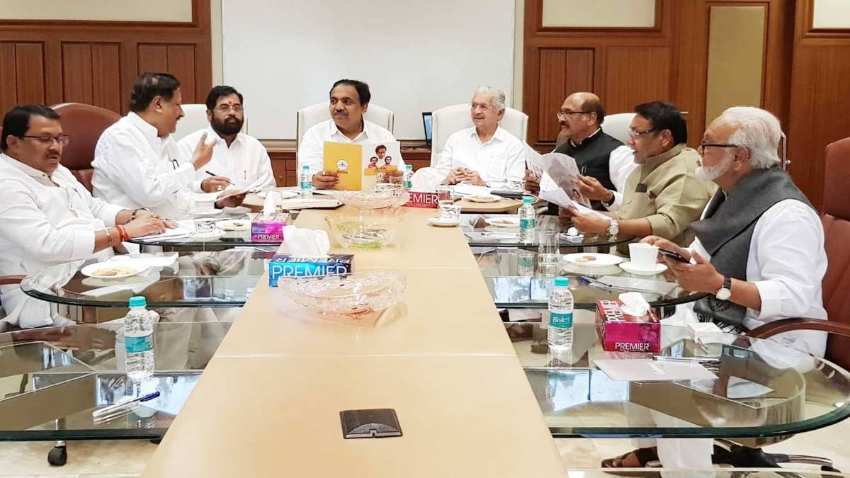 कांग्रेस-NCP-शिवसेना के बीच साझा बैठक (फोटो-ANI)