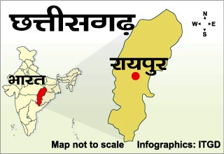 छत्तीसगढ़ मानचित्र