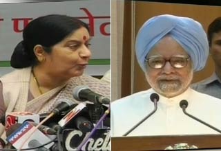 सुषमा स्‍वराज और मनमोहन सिंह