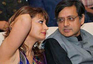 शशि थरूर और सुनंदा पुष्‍कर