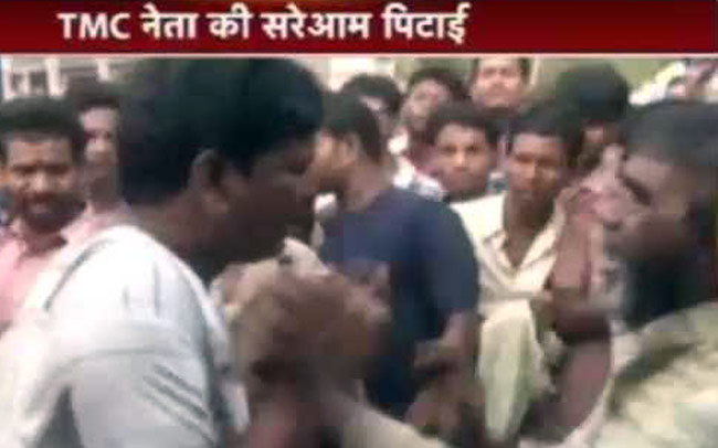 लोगों ने TMC नेता की जमकर धुनाई