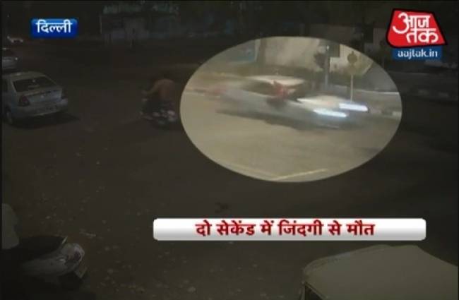 दिल्ली के मर्सिडीज हादसे का सीसीटीवी फुटेज