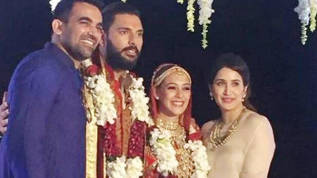 जहीर खान और सगारिका घटके युवराज-हेजल की शादी में