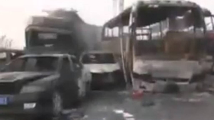 चीन में भीषण एक्सीडेंट