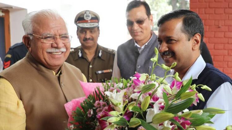 खट्टर से मिले केजरीवाल