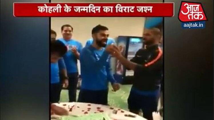टीम इंडिया ने मनाया विराट कोहली का 29वां जन्मदिन